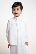 Al Shiaka Embroidered Thobe – Creamy for kids - Image 7