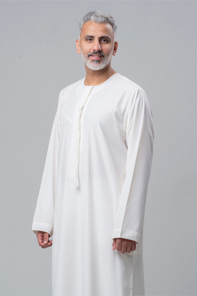 ⁦جلابية برايم الإماراتية – أوف وايت⁩ - الصورة ⁦4⁩