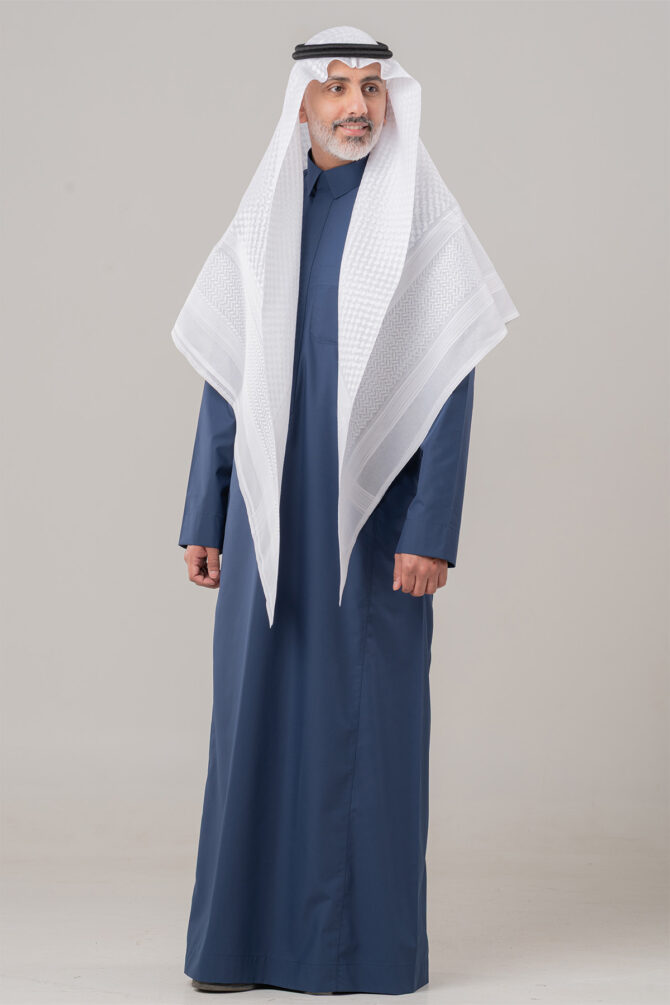 ⁦ثوب الشياكة الرجالي نص وقفة – ثوب أعمال كحلي⁩ - الصورة ⁦2⁩