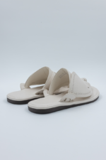 AlShiaka Wesm Off White Oriental Leather Men’s Slippers - Image 3