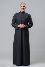 Al Shiaka men’s Trendy Thobe – Black