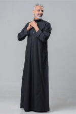Al Shiaka men’s Trendy Thobe – Black - Image 3