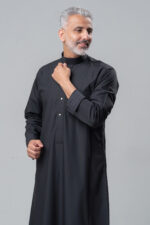 Al Shiaka men’s Trendy Thobe – Black - Image 4