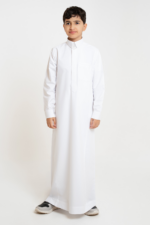 ⁦ثوب الشياكة التريندي الشبابي المخطط الأبيض⁩ - الصورة ⁦3⁩