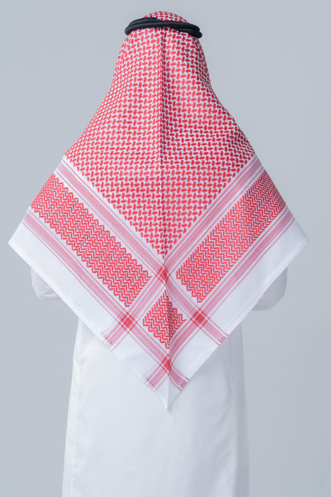 Al Shiaka Venieri Shemagh for men - Red - Image 4