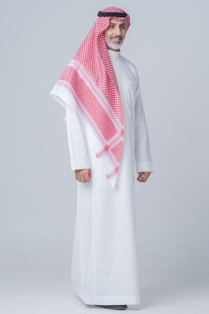 Al Shiaka Venieri Shemagh for men - Red - Image 5