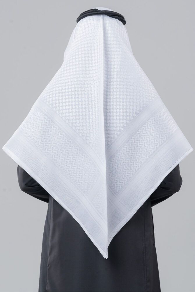Al Shiaka Venieri Shemagh for men - White - Image 3