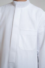 Al Shiaka Embroidered Thobe – White for youth - Image 2