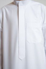 Al Shiaka Embroidered youth thobe – White - Image 2