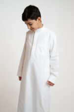 Al Shiaka Embroidered Thobe – Creamy for youth - Image 6