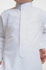 Al Shiaka Embroidered Kids thobe – White - Image 5