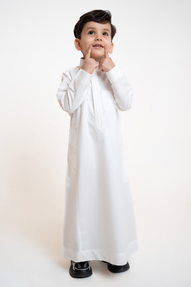 ⁦ثوب زخرفات ولادي من الشياكة - كريمي⁩ - الصورة ⁦4⁩
