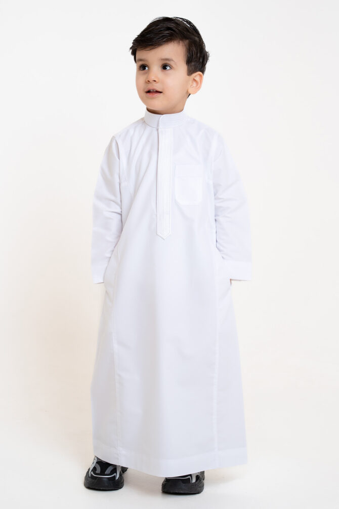 ⁦ثوب الشياكة زخرفات ولادي – أبيض⁩ - الصورة ⁦7⁩