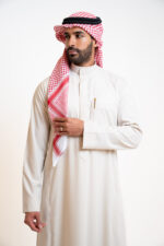 Men’s embroidered thobe - Light Beige