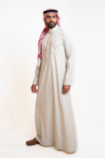 ⁦ثوب زخرفات رجالي كريمي⁩ - الصورة ⁦2⁩