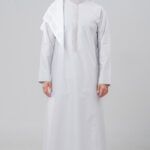 Men’s embroidered thobe - Light gray
