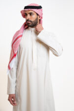 ثوب زخرفات رجالي كريمي