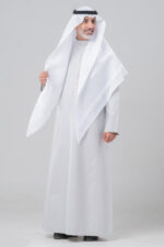 Men’s embroidered thobe - Light gray - Image 6