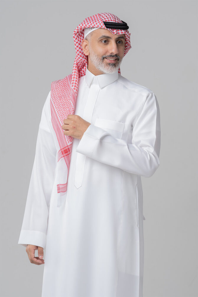 ⁦ثوب زخرفات رجالي كريمي من الشياكة – سميراميس⁩ - الصورة ⁦6⁩