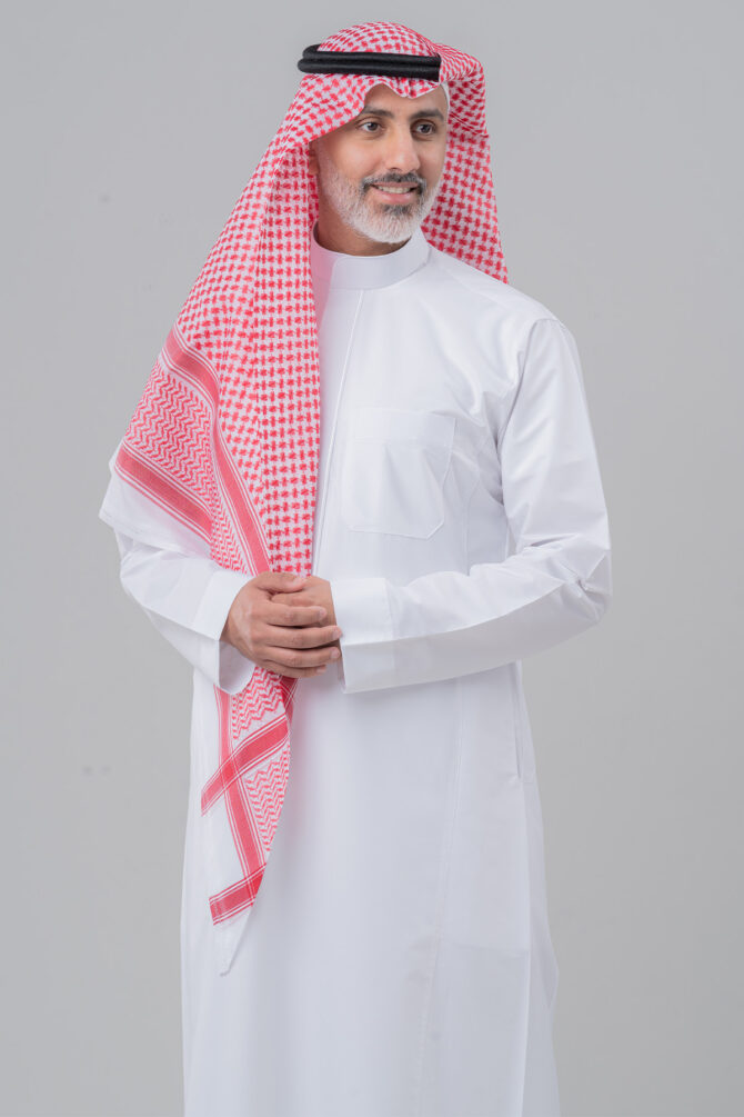 ⁦ثوب زخرفات رجالي من الشياكة – أبيض⁩ - الصورة ⁦3⁩