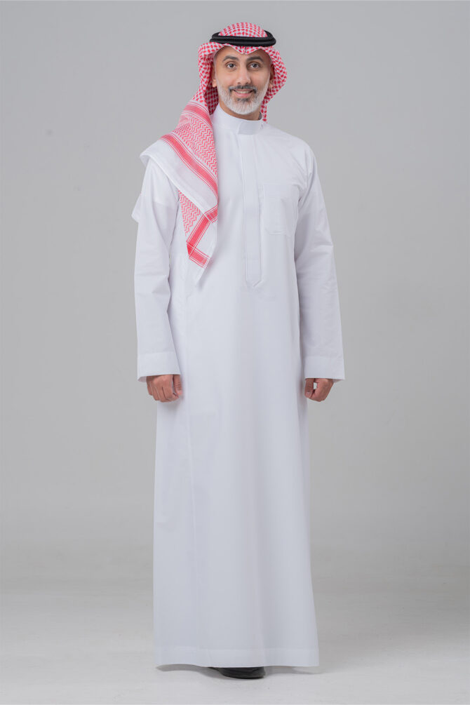 ⁦ثوب زخرفات رجالي من الشياكة – أبيض⁩ - الصورة ⁦5⁩