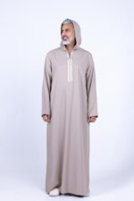 Prime Moroccan Jalabiya – Light Brown for men - Image 2