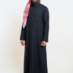 Alshiaka Embroidered Thobe – Semiramis Men's – Black