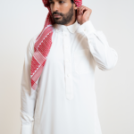 ثوب الشياكة ري ثوب رجالي, كريمي, أكمام كبك, قلاب