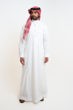 ثوب الشياكة ري ثوب رجالي, كريمي, أكمام سادة, قلاب