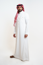 ⁦ثوب الشياكة ري ثوب رجالي, كريمي, أكمام سادة, قلاب⁩ - الصورة ⁦2⁩
