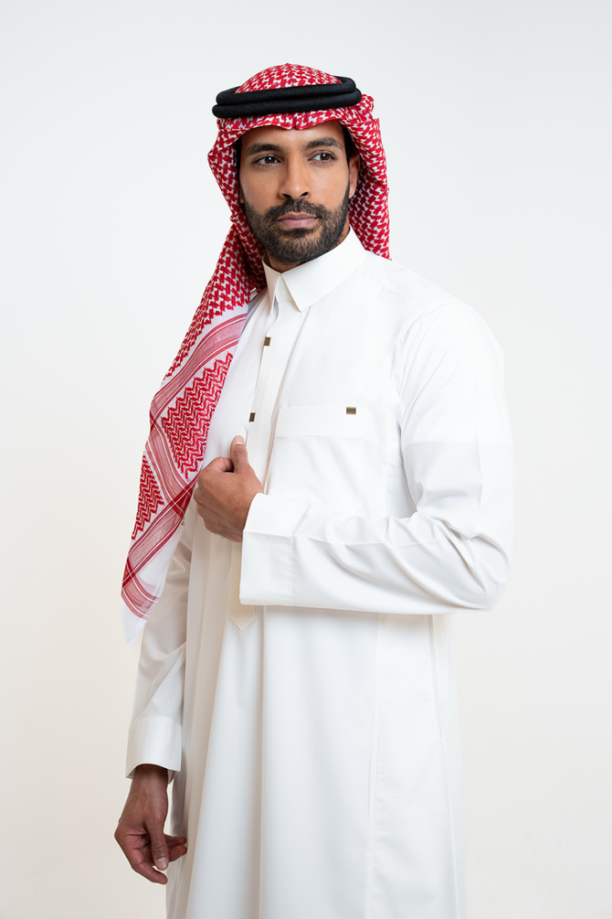⁦ثوب الشياكة ري ثوب رجالي, كريمي, أكمام سادة, قلاب⁩ - الصورة ⁦3⁩