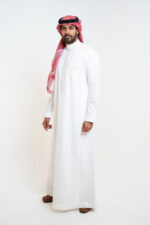 Men’s embroidered thobe - Creamy