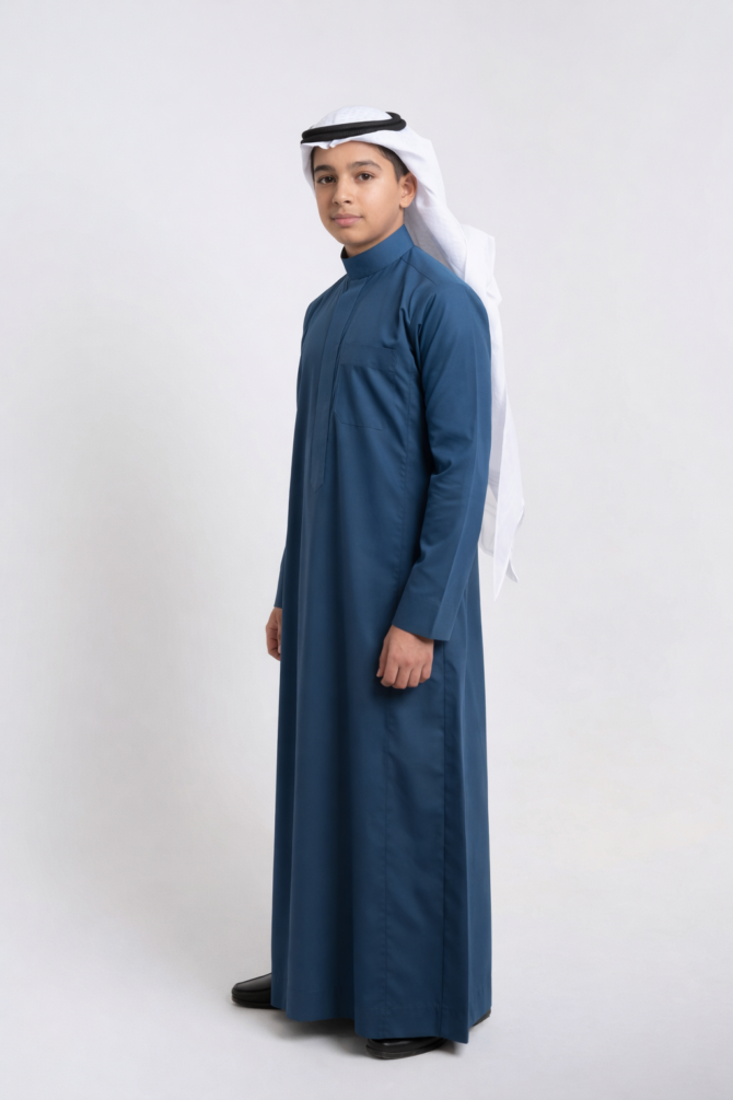 ⁦ثوب كلاسيك صيفي أخضر, شبابي⁩ - الصورة ⁦2⁩