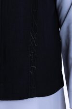 ⁦سديري الشياكة أسود رجالي مطرّز باللون الأسود⁩ - الصورة ⁦3⁩