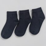 3 Pair Pack Boys Signature Ankle Socks – Black