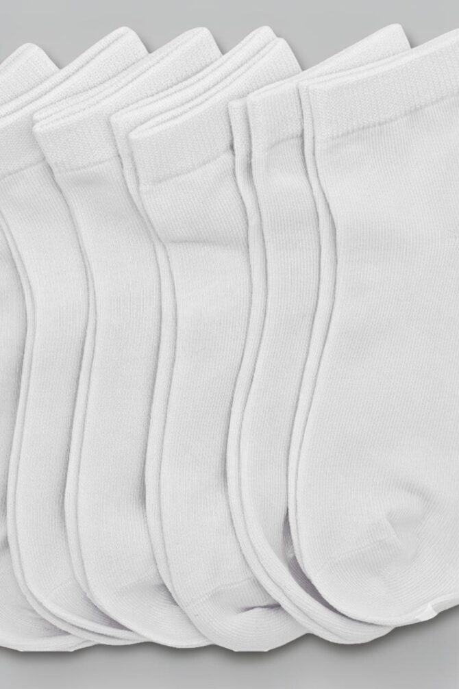 3 Pair Pack Boys Signature Ankle Socks – White - Image 2
