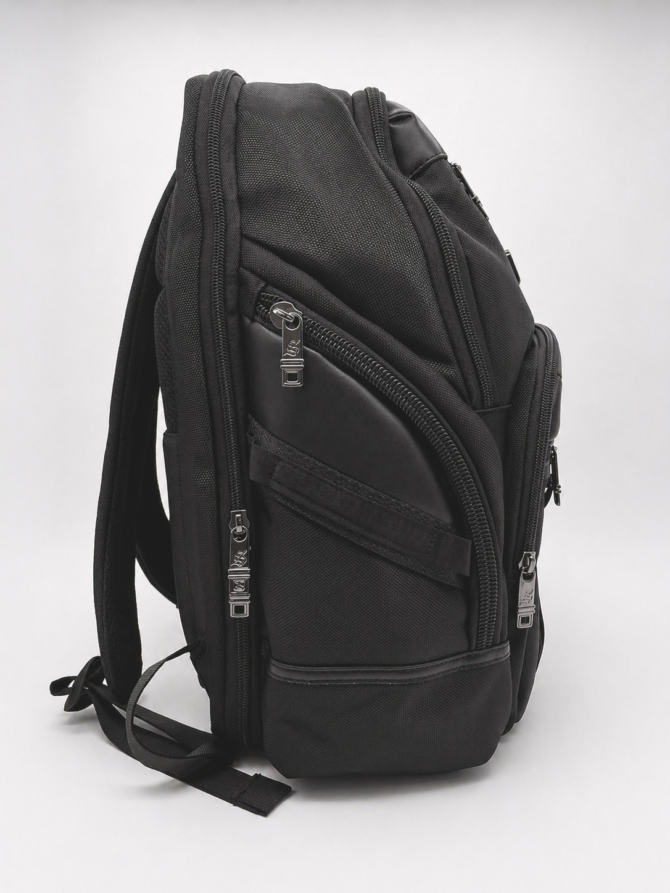 Luxury Black Men's Backpack with Multi-Pocket Design - Image 2