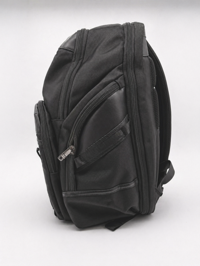Luxury Black Men's Backpack with Multi-Pocket Design - Image 3
