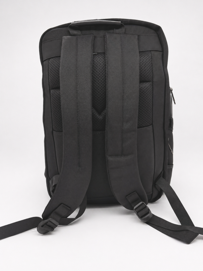 Luxury Black Men's Backpack with Multi-Pocket Design - Image 4