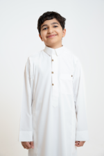 Al Shiaka Youth Trendy Thobe, Cream - Image 4
