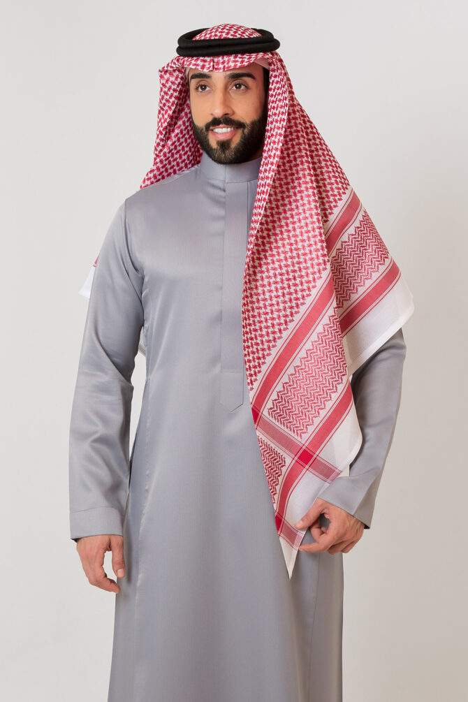 19V69 Versace Premium Dark Red Shemagh - Image 4